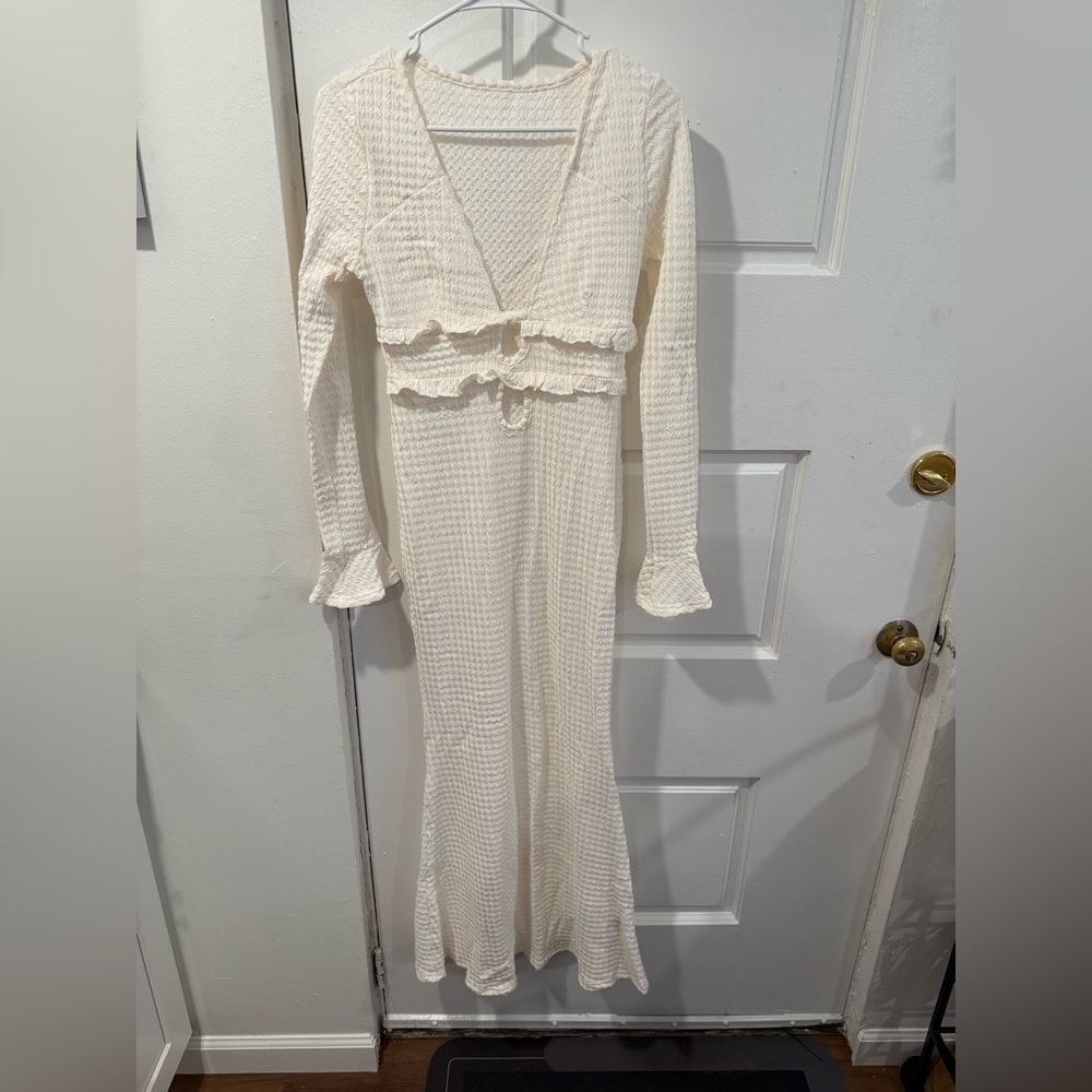 Shein White Long Sleeve Dress